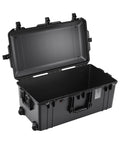 1626 Air Case No Foam Black Heavy Duty Gear Case with open lid showing interior, water tight seal, and rolling wheels visible