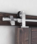 Heavy Duty Stainless Steel 5 Feet Top Mount Sliding Barn Door Hardware Kit For 30 Inch Doors Quiet Glide Easy Install T Shape Hanger