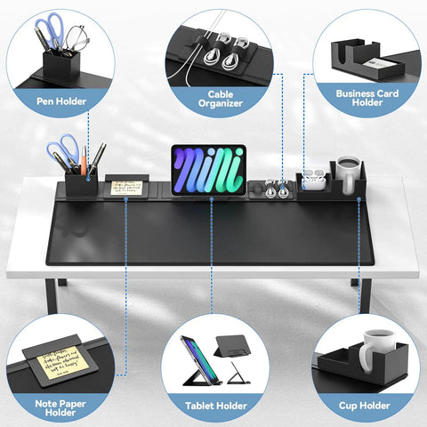 Six In One Magnetic Desk Pad With DIY Modular Storage For Phone And Tablet Stand, Cup Holder, Pen Card Holder, Cable Management