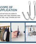 Thirty Pack Mini Iron Wall Hooks With Classic Silver Finish ideal for hanging coats, bags, keys, and backpacks in compact spaces.