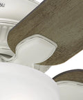 Close-up of fan blades on Matheston Indoor Outdoor Ceiling Fan With Light And Pull Chain Control, Ultra Quiet Whisper Wind Motor.