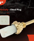 A-Premium two-pin engine coolant temperature sensor with brass body and white plastic tip.