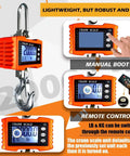 Beefy Digital Crane Scale With 1000 Kg Capacity 2200 Lb High Precision 0.2 Kg Increments Aluminum Case Remote Control CE Certified