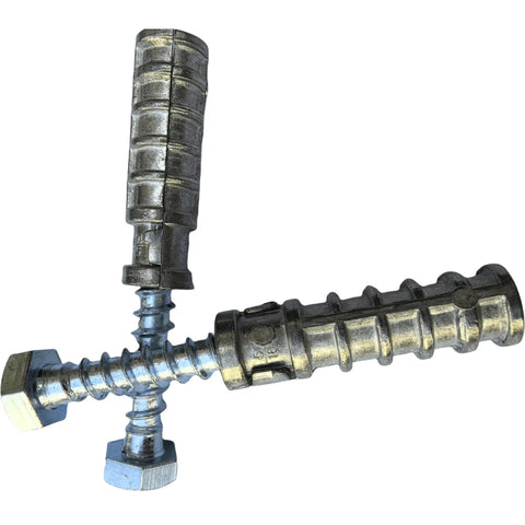 Heavy Duty Zinc Alloy Lag Shield Anchors With Three Inch Lag Bolts Three Eighths Inch By Two And A Half Inch Two Pack For Concrete Brick Block And Stone Masonry Quick Set Expansion Anchors For Secure Mounts