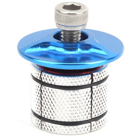 Premium Aluminum Expansion Screw Built Like A Tank Fits 23.5 To 25.8 Mm Tubes Solid Fork Standpipe Headset Hardware Kit in blue