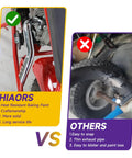 Comparison of two exhaust pipes, highlighting durability and build quality for the Mini Bike Exhaust Header Pipe Kit For Predator 212cc 224cc 196cc And Other OHV Clone Engines Fits Coleman CT200U BT200X CT200U EX Baja Warrior MB200 MB165 KT196 GX160 GX200 Go Kart Performance Upgrade.