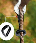 Quarter Inch Wire Rope Clamp Clip and Quarter Inch Stainless Steel Thimble Set with Black Finish on rigging wire