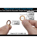 Person holding Copper Oil Drain Plug Washers 12mm Crush Gaskets For Leak Proof Sealing Oil Plug Seal Kit For BMW 07 11 9 963 132 M12