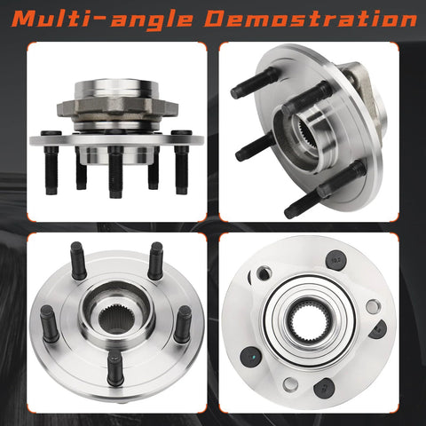 Front Wheel Hub And Bearing Assembly For Dodge Ram 1500 2002 2003 2004 2005 2006 2007 2008 Five-Lug Non-ABS Truck Wheel Hub Replacement Durable Japanese Grease Lubricated Bearings