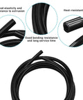 Silicone Vacuum Hose 10 Ft 1/4 Inch ID High Performance Auto Tubing For Engine Vacuum Lines shown coiled in black, close-up view.