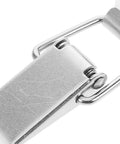 Close-up of Nickel Plated Iron Spring Duckbill Latch Set Four Pack For Toolboxes And Equipment Cases Cabinet Drawer Locks Quick Secure