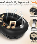 Hybrid ANC Wireless Headphones With All Day Comfort And Deep Bass, Hi Res Audio, Memory Foam Cushioned Ear Pads, Black
