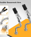 Magnetic Helping Hands Soldering Station with flexible gooseneck arm featuring rotatable adjustable alligator clips.