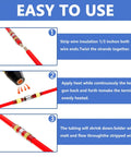 Instructional steps for DIY Friendly Solder Seal Wire Connectors Kit With Heat Gun For Quick Waterproof Electrical Terminals No Solder Or Crimp Needed And Ideal For Marine Automotive Boat And Truck Wiring.
