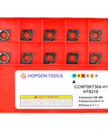 Hopson Tools CCMT carbide turning inserts in red storage case, 10 pcs for finishing steel