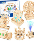 Six In One STEM Kit For Kids Ages Eight To Twelve With 3D Puzzles Building And Engineering Models Wood Arts And Craft Toys