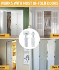 Top Pivot And Guide Wheel Replacement Kit For Bi Fold Closet Doors No Fuss Install with examples of closet, accordion doors.