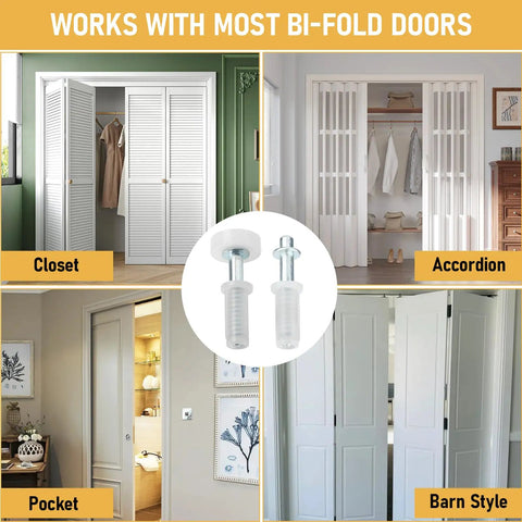 Top Pivot And Guide Wheel Replacement Kit For Bi Fold Closet Doors No Fuss Install with examples of closet, accordion doors.