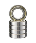 Five Pack 6306 ZZ Deep Groove Ball Bearings 30x72x19mm shielded chrome steel stacked showing side view for radial and axial loads
