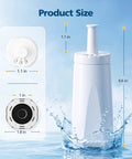 Premium Replacement Water Filters To Keep Your Daily Grind Running Tight 6 Pack Compatible With Barista Touch Oracle Dual Boiler And Claro Swiss Systems Replace Part Bes008Wht0Nuc1, showing size dimensions in water.