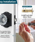 Vintage Black Crystal Glass Door Knobs With Lock For Privacy Interior Bedroom Bathroom Door Hardware Matte Black Finish