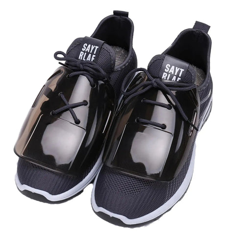 Universal Metatarsal Guards For Work Boots Unisex Safety Shield Toe Protectors on black sneakers for arch protection