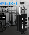 4 Digit Combination Padlock For Locker And Luggage Set Of 4 Heavy Duty Mini Lock For Backpack Gym School And Travel Easy To Use And Super Secure with dimensions