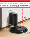 Kickass Magnetic Door Stopper Windproof Floor Hold Open Latch With Strong Adhesive Or Screw Mount For Easy No Sweat Install showing dimensions.