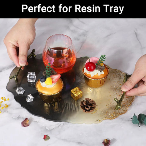 Kitchen Cabinet Pulls Resin Tray Handles Branch Shaped Bronze Finish With Hardware Kit Perfect For Epoxy Molds Faux Geode Agate Boards And Furniture Upgrades That Bring Fresh Vibes To Your Space