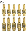 Gas Nozzle Holder With Spring For MIG MAG Welding Torch Workhorse Copper Contact Tip Holder Compatible With MB 15AK Series 10 Pack