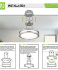 Installation guide for Led Semi Flush Mount Ceiling Light Fixture Slick Modern Steel Round Indoor Lighting 12 Inch 15W 120V 1050 Lumen