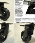 Rock Solid Drop Forged Towing Swivel Casters Set Of 4 With Polyurethane Wheels 6 Inch Diameter 2 Inch Stem 1300 Lb Capacity Precision Sealed Bearings showing a detailed kingpinless swivel caster.