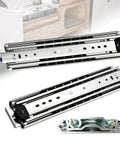 76mm Heavy Duty Ball Bearing Drawer Slides Full Extension For Truck Cabinets With Auto Locking Mechanism To Prevent Drawer Drift During Travel Secure Tool Storage For Work Trucks And RVs, steel slides