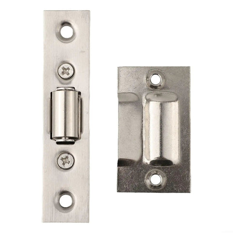Top Notch Stainless Steel Invisible Roller Catch For Interior Doors 90mm By 20mm showing components with smooth finish.