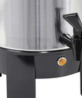 Bottom view of 42-Cup Coffee Urn with Automatic Temperature Control, Quick One Cup Per Minute Brew, showing spout and ready light.