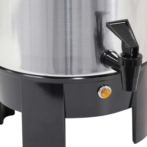 Bottom view of 42-Cup Coffee Urn with Automatic Temperature Control, Quick One Cup Per Minute Brew, showing spout and ready light.