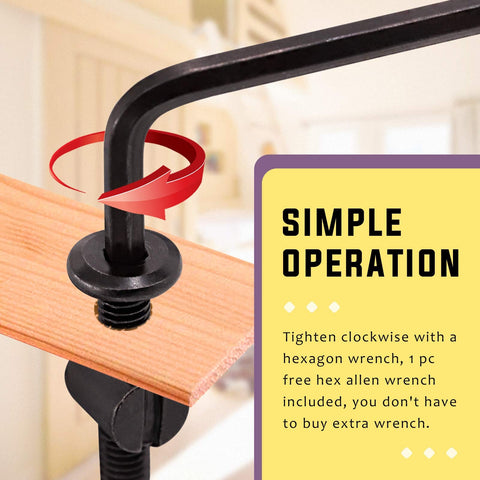 Black M6x50mm Crib Hardware Screws with Allen Wrench tightening process