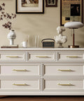 Dresser with 30 Pack 3 Inch Gold Cabinet Pulls Brushed Gold Drawer Handles Zinc Alloy Cabinet Hardware for Kitchen Bath Bedroom