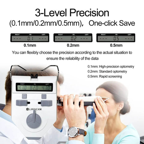 Digital Pupillary Distance Meter For Precise PD Measurements Ophthalmic Tool With 0.5 Millimeter Resolution Binocular Range 45 To 82 Millimeters And Monocular 22.5 To 41 Millimeters Easy Direct Point Taking For Eye Exams Pro Grade Optometry, used on patient