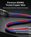 Heavy Duty IP67 Waterproof Micro Switch UL Recognized Component 10 Amp High Current Limit Switch with tinned copper wire connectors.