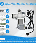 Premium Washer Drain Pump Assembly Replaces DC97 19289F PX3516 01 showing installed features for fixing washing machine issues.