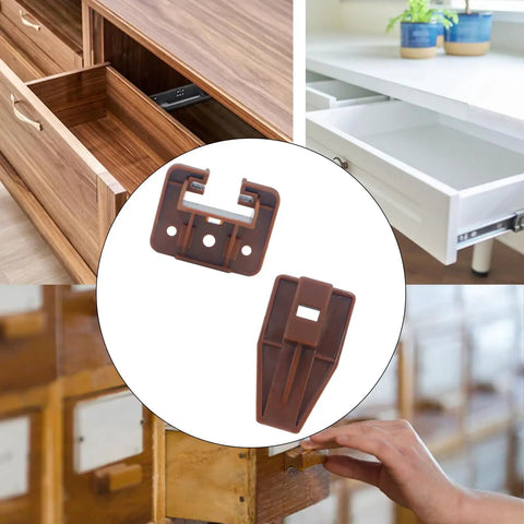 10 Sets Brown Plastic Drawer Track Slides And Glides With Mounting Screws For Home Makeovers Hella Durable No Sweat Setup Smooth Glide Replacement Hardware displayed in drawer inserts.