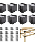 Beefy Heavy Duty Workbench Bracket Kit Eight Pack With 3 Way Right Angle Corner Braces For DIY 2 By 4 Lumber