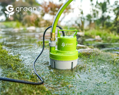 Handy Submersible Utility Water Pump One Sixth HP With 25 Ft Power Cord for Quick Water Removal outdoors on grass