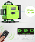 Super Handy Pro DIY 360 Degree Laser Level Self Leveling With Four 360 Degree Green Beams and remote control in use