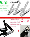 Comparison of stainless steel nail clippers in the 18 Piece Stainless Steel Nail Care Tools Set with painted alternatives.