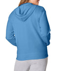 Back view of EcoSmart Fleece Zip Up Hoodie For Women Mid Weight Plush Cozy Hooded Sweatshirt Made From American Farm Cotton