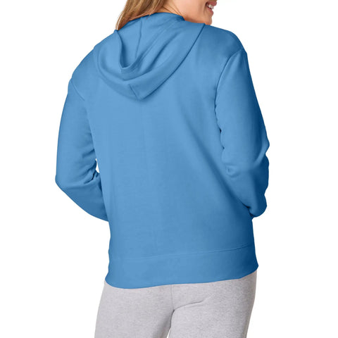 Back view of EcoSmart Fleece Zip Up Hoodie For Women Mid Weight Plush Cozy Hooded Sweatshirt Made From American Farm Cotton