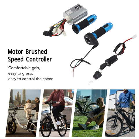 48V 1000W Brushed Motor Speed Controller With Ignition Switch And Blue Throttle for Electric Bicycles Tricycles And Motorcycles