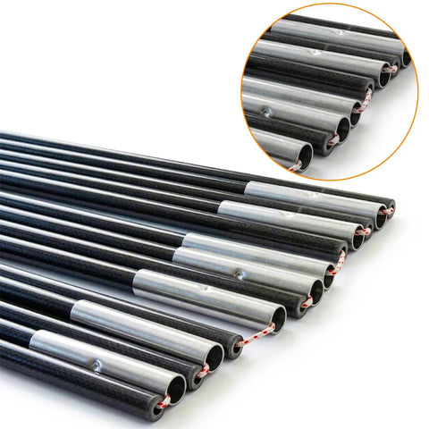 Heavy duty fiberglass rods Replacement Poles for 10x7x6ft Golf Netting, showing metal connections and durable backstop frame accessory.